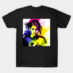 Soccer Player Graffiti Art Splash Paint T-Shirt